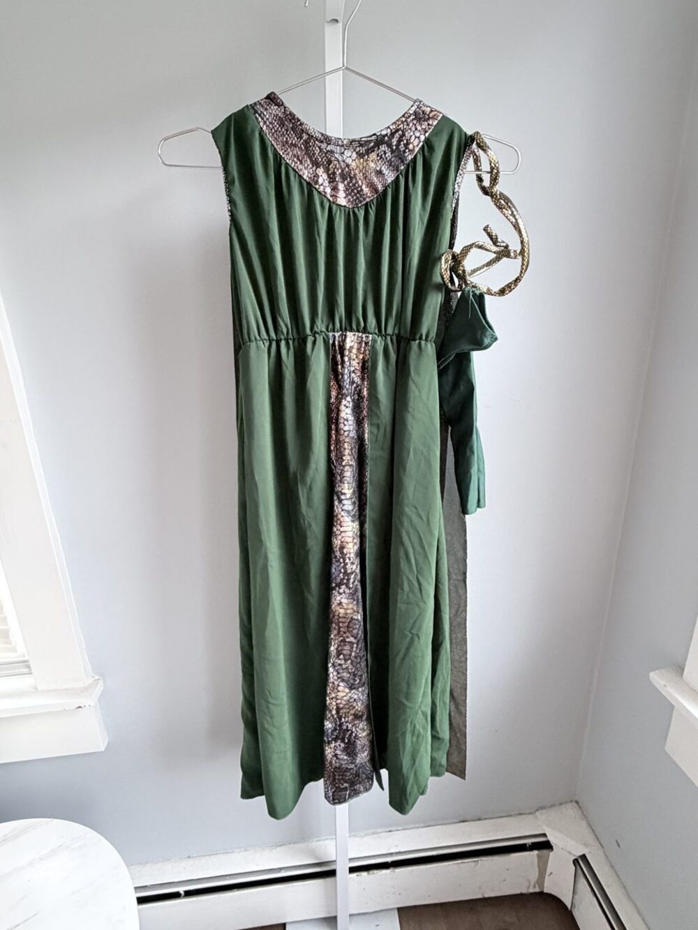 Chasing Fireflies Green Medusa Snake Goddess Costume Dress with Snake Armband 5
